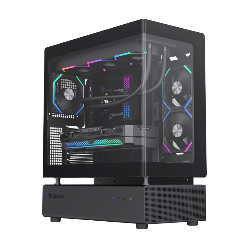 MId Tower Wraparound Glass Gaming PC Case N80 BK